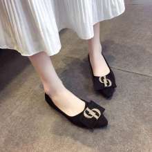 Korean fashion shoes 2019 spring and autumn new wild fashion women's shoes Europe and the United States wind flat pedal a lazy shoes (shoes 136)