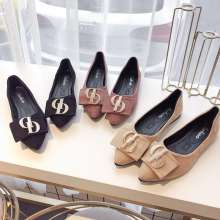 Korean fashion shoes 2019 spring and autumn new wild fashion women's shoes Europe and the United States wind flat pedal a lazy shoes (shoes 136)