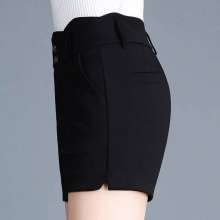 Black ladies shorts female summer 2019 new slim large size high waist Korean version of the mother pants casual pants [DM] (trousers 4)