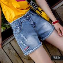High waist denim shorts female summer 2019 new was thin wild elastic wear Korean version of the net red hot pants tide summer shorts (trousers 8)