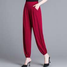 Lantern pants women's thin section 2019 summer new harem pants loose wide leg pants casual nine points large size carrot pants female [DM] (trousers 9)