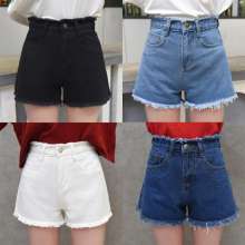 Denim shorts women's high waist 2019 new summer was thin loose a word hot pants outside wearing wide legs large size fat mm super (trousers 11)