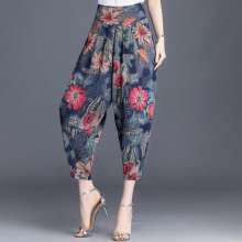 Lantern pants female summer thin section nine pants loose harem pants 2019 new high waist middle-aged mother carrot pants [DM] (shoes 12)