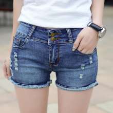 2019 new denim shorts female spring and summer Korean version of the elastic wild self-cultivation fashion thin pants (shoes 14)