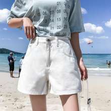 Denim shorts female summer 2019 new high waist wide leg loose wear thin a word pants hot pants jeans (trousers 15)