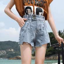 Net red denim shorts female high waist Korean version was thin 2019 new summer wear loose a word wide leg hot pants tide (trousers 16)