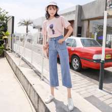 Net red denim shorts female high waist Korean version was thin 2019 new summer wear loose a word wide leg hot pants tide (pants 17)