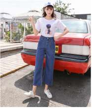 Net red denim shorts female high waist Korean version was thin 2019 new summer wear loose a word wide leg hot pants tide (pants 17)