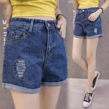 High waist denim shorts female summer 2019 Korean version of loose students worn thin slim pants k691 (trousers 26)