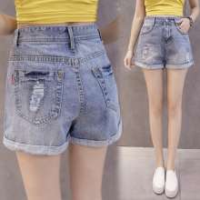 High waist denim shorts female summer 2019 Korean version of loose students worn thin slim pants k691 (trousers 26)