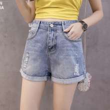High waist denim shorts female summer 2019 Korean version of loose students worn thin slim pants k691 (trousers 26)