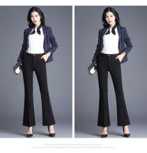 Micro bell pants women nine points 2019 spring and summer new high waist slim slimming split fishtail pants suit pants l053 (pants 31)