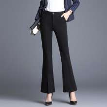 Micro bell pants women nine points 2019 spring and summer new high waist slim slimming split fishtail pants suit pants l053 (pants 31)