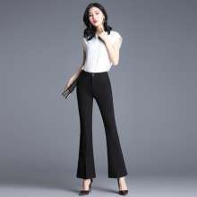 Micro bell pants women nine points 2019 spring and summer new high waist slim slimming split fishtail pants suit pants l053 (pants 31)