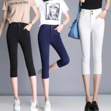 Pants female spring and autumn 2019 new nine pants women's summer thin section leggings wear black feet large size seven pants k856 (trousers 34)