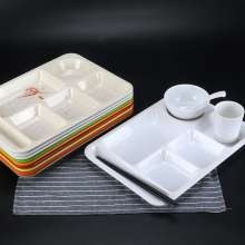 Compartmentalized fast food plates melamine cutlery rectangular multi-compartmentalized plates set with four compartmentalized thickened plastic dining room compartmentalized plates
