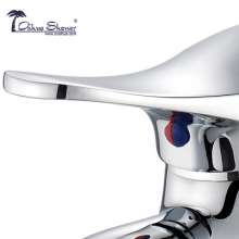 Washbasin faucet copper double hole single handle hot and cold water faucet factory direct 2102