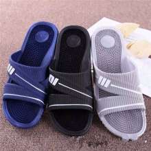 Slippers men's summer plastic non-slip massage home outdoor sandals soft bottom slippers one word drag