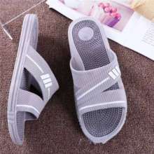 Slippers men's summer plastic non-slip massage home outdoor sandals soft bottom slippers one word drag