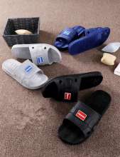 2019 new slippers men's summer plastic non-slip massage home outdoor sandals soft bottom slippers one word drag