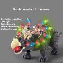 Rongkai Dinosaur 6632 Electric Triceratops Light Simulation Surgery Wholesale Hot Hand Model Children's Toys