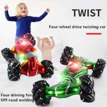 Remote control twisting four-wheel drive climbing car large charging electric drift twisting car toy double-sided special effects car 99002