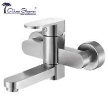 Bathtub faucet all 304 stainless steel brushed hot and cold temperature faucet factory direct sales 2053L