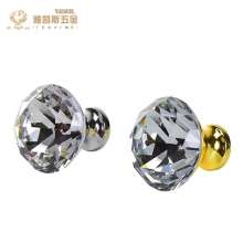 Durable European gorgeous K9 crystal cabinet door single hole diamond handle drawer diamond 嗦 brown matte wardrobe door handle 4000