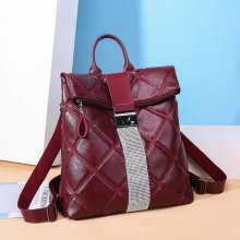 Backpack Ms. 2019 New Korean version of the wild tide backpack bag soft leather casual fashion travel (bag 3)