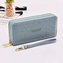 Wallet female 2019 new simple wallet female long wrist bag double zipper large capacity mobile phone bag FJ (bag 6)