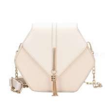 New wave of high-quality textured ins fashion wild Joc chain slung hex shoulder bag (bag 14)