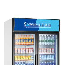 Refrigerated vertical refrigerator display cabinet supermarket beverage cabinet convenience store freezer storage cabinet double door beverage cabinet display cabinet