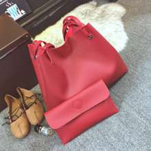 Big bag new women's shoulder bag solid color casual handbags wild PU child bag (bag 30)