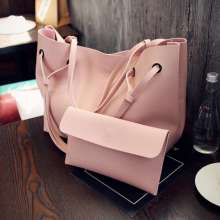 Big bag new women's shoulder bag solid color casual handbags wild PU child bag (bag 30)