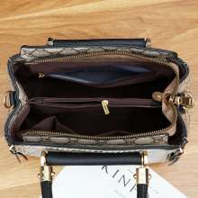 New women's bag handbag retro Hong Kong style shoulder bag contrast color Messenger bag ins super fire handbag Tote bag k366 (bag 33)