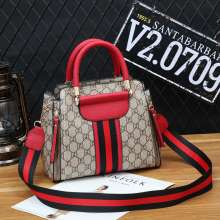 New women's bag handbag retro Hong Kong style shoulder bag contrast color Messenger bag ins super fire handbag Tote bag k366 (bag 33)