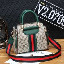 New women's bag handbag retro Hong Kong style shoulder bag contrast color Messenger bag ins super fire handbag Tote bag k366 (bag 33)