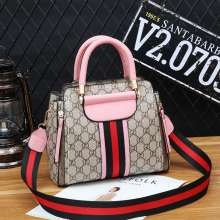 New women's bag handbag retro Hong Kong style shoulder bag contrast color Messenger bag ins super fire handbag Tote bag k366 (bag 33)