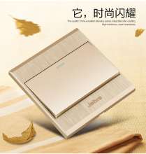 捷波朗旗舰店香槟拉丝金墙壁插座86型面板家用墙壁开关插座