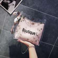 Fairy bag 2019 spring and summer new small fresh lace jelly bag wild silk scarf bucket bag beach Messenger bag NMXB-6 j272 (bag 51)