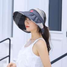 Sun hat female summer Korean version of the tide camouflage sun hat foldable empty top beach anti-UV cover face sun hat (hat 2)