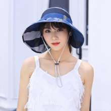 Sun hat female summer Korean version of the tide camouflage sun hat foldable empty top beach anti-UV cover face sun hat (hat 2)