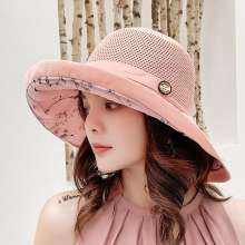Summer breathable sunscreen big hat cross-country ladies cotton fisherman hat travel anti-UV sun hat (hat 3)
