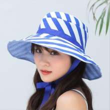[5 colors optional] visor female stripes wild sunscreen Japanese hat summer fisherman hat sun hat cover face UV YWDF-3 (hat 4)