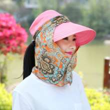 UV protection caps women's driving hat flower cloth cover face summer big sunscreen folding zipper outdoor hat (hat 13)