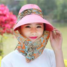 UV protection caps women's driving hat flower cloth cover face summer big sunscreen folding zipper outdoor hat (hat 13)
