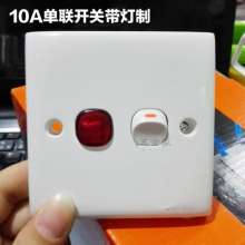 220V10A single button switch with power indicator type 86 switch panel