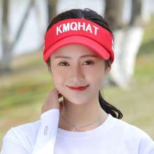 Summer visor ladies hot outdoor sports sunscreen breathable cool empty top hat printed letters UV protection cap (hat 22)