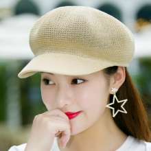 Hat female Korean version of the wild Bere hat travel sun hat sun hat octagonal hat straw hat net hat tide i872 (hat 24)