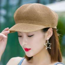 Hat female Korean version of the wild Bere hat travel sun hat sun hat octagonal hat straw hat net hat tide i872 (hat 24)